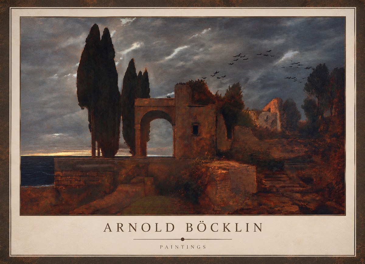 Arnold Böcklin Villa by the Sea I No4 - Plakat