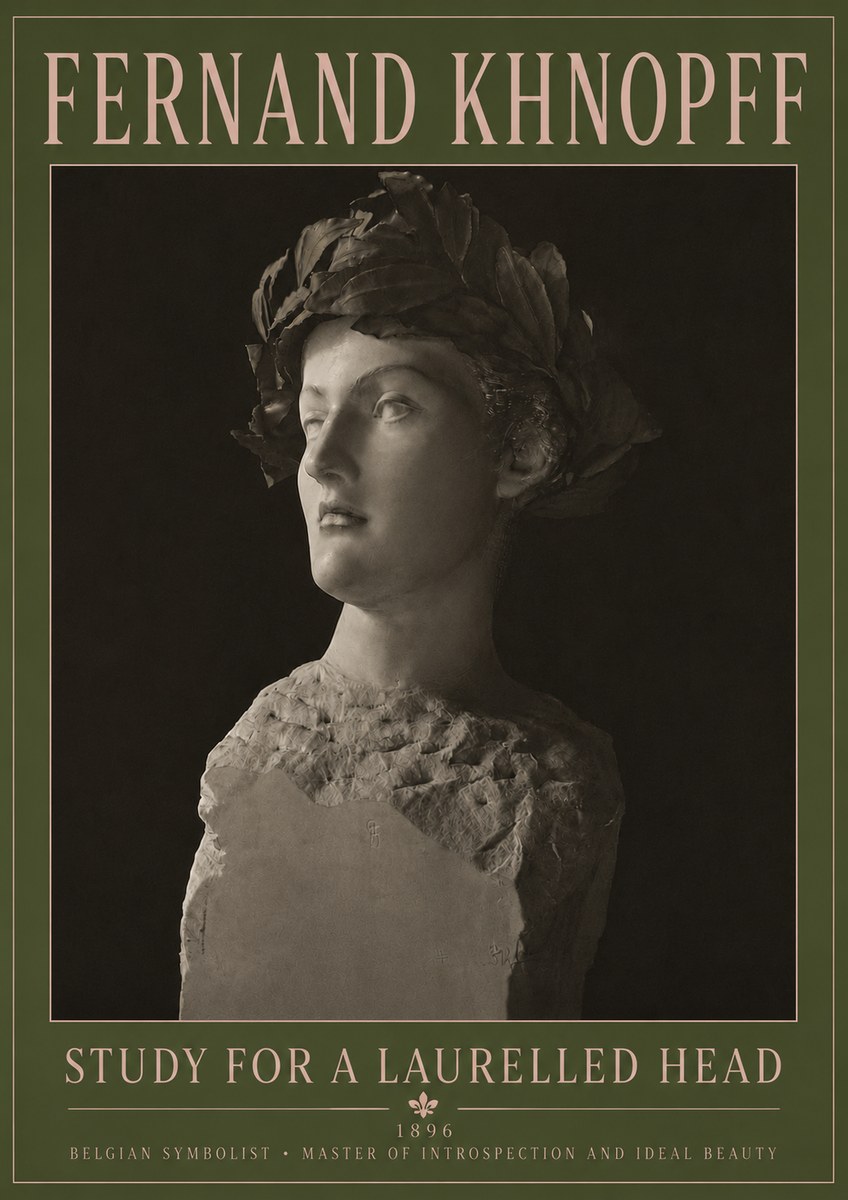 Fernand Khnopff Study for a Laurelled Head No5 - Plakat