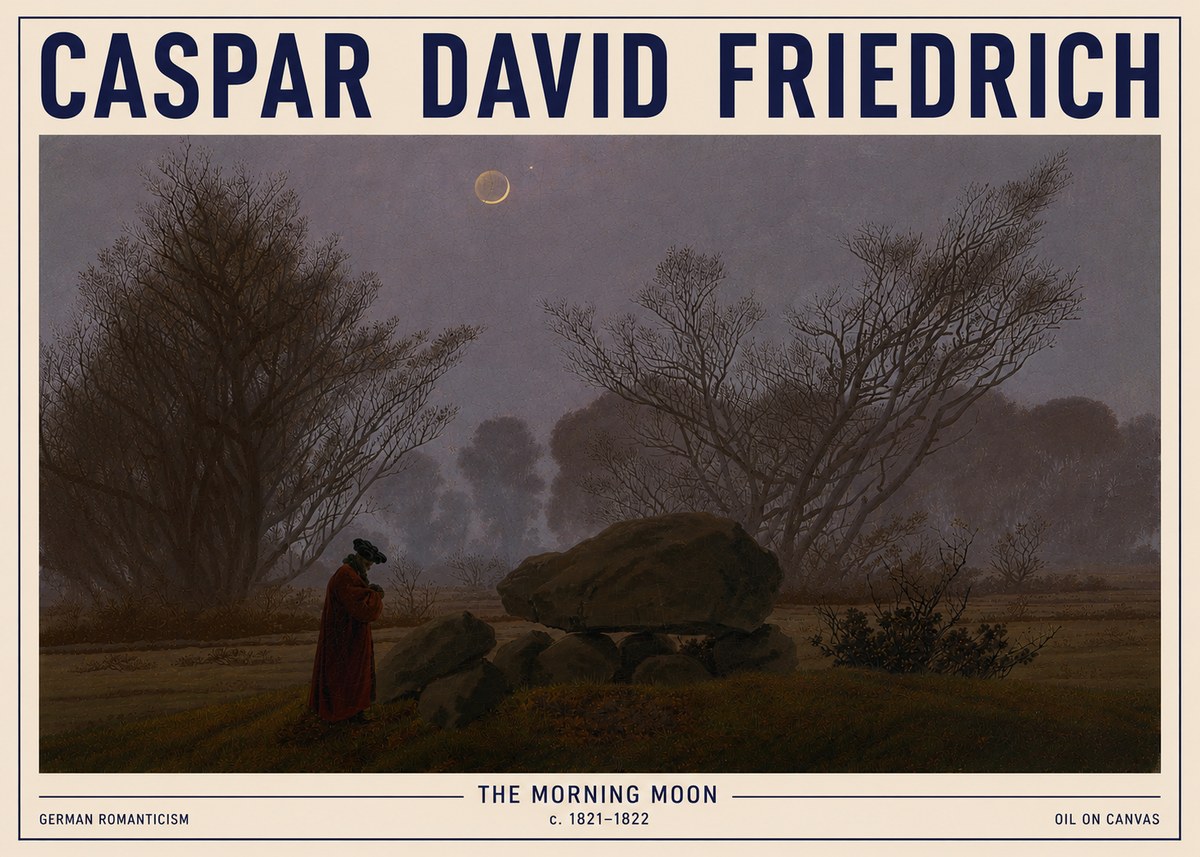 Caspar David Friedrich The Morning Moon No5 - Plakat