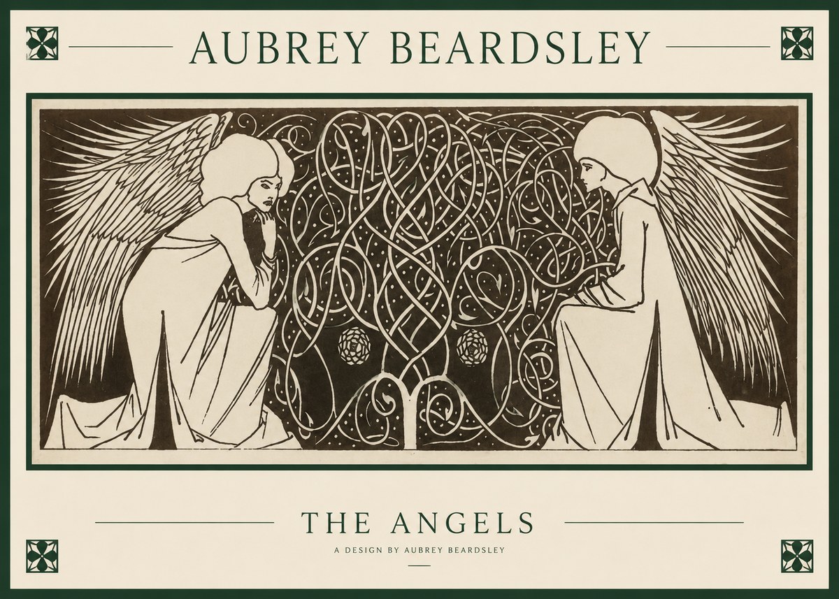 Aubrey Beardsley Two Angels No6 - Plakat