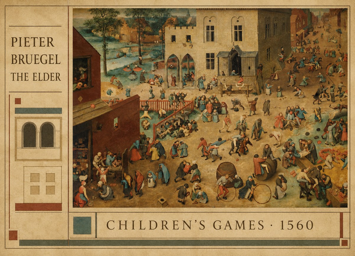 Pieter Bruegel Children's Games I No4 - Plakat