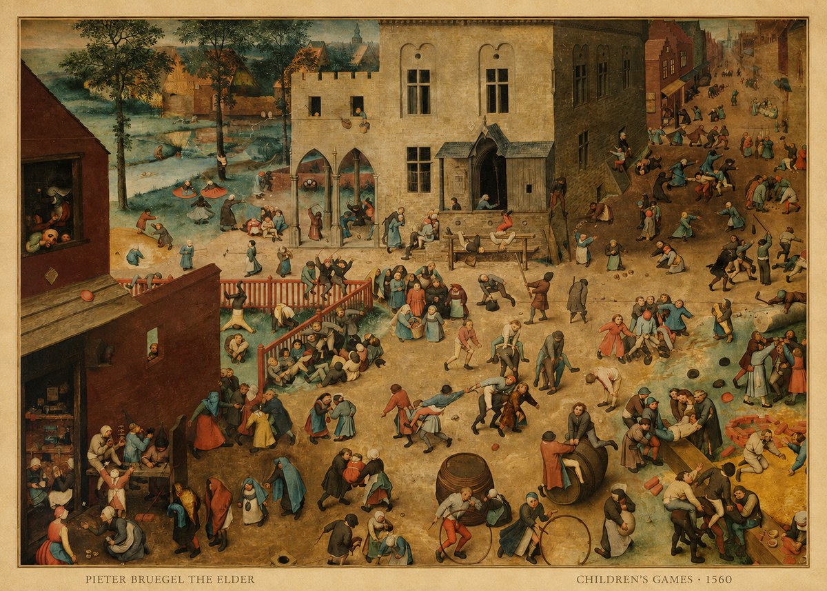 Pieter Bruegel Children's Games I No6 - Plakat