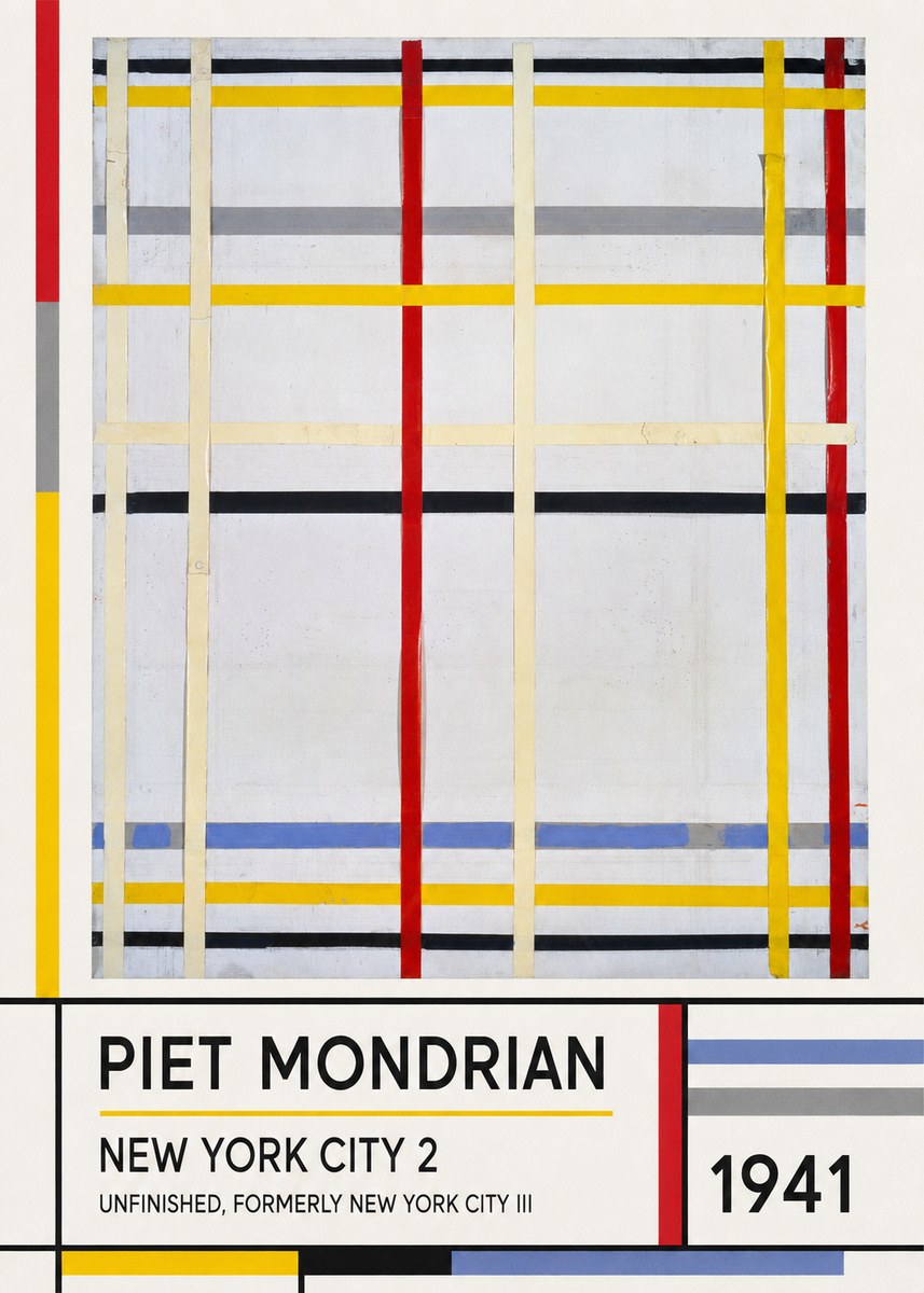 Piet Mondrian New York City 2 No1 - Plakat