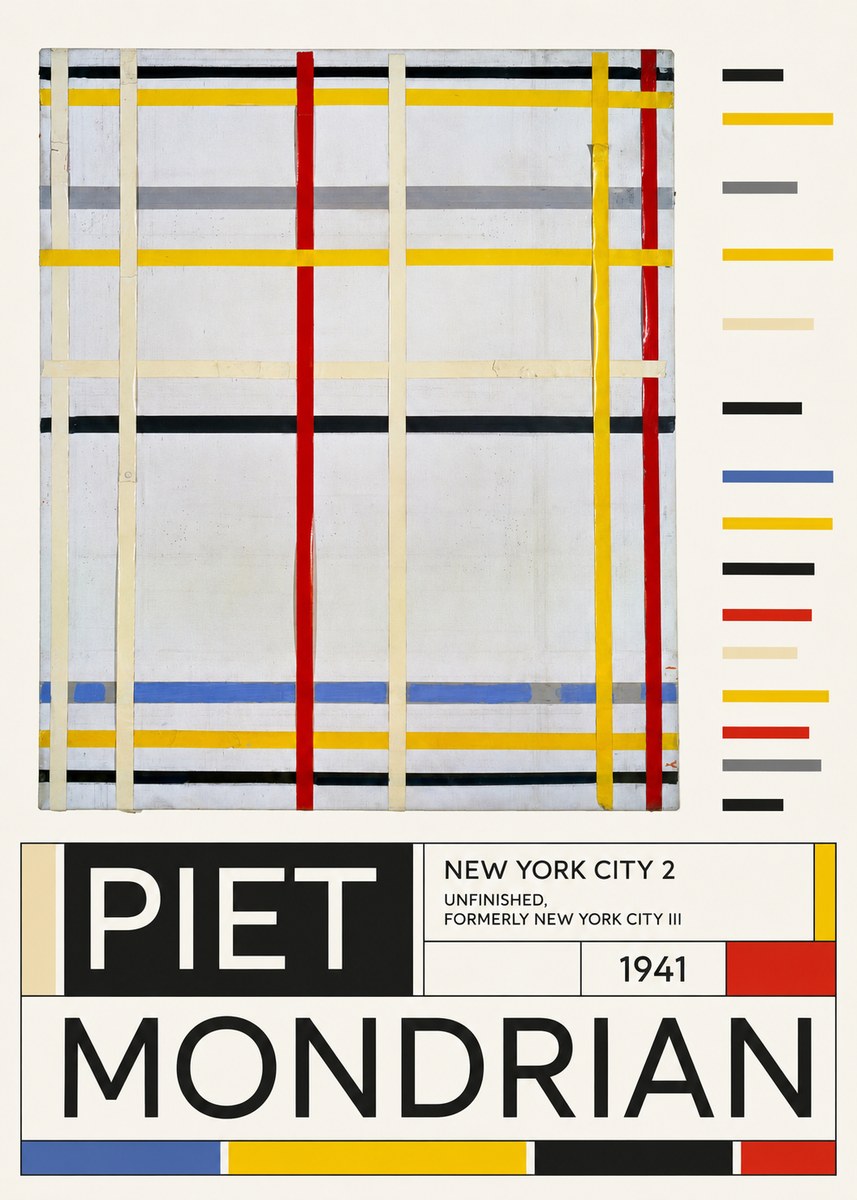 Piet Mondrian New York City 2 No6 - Plakat