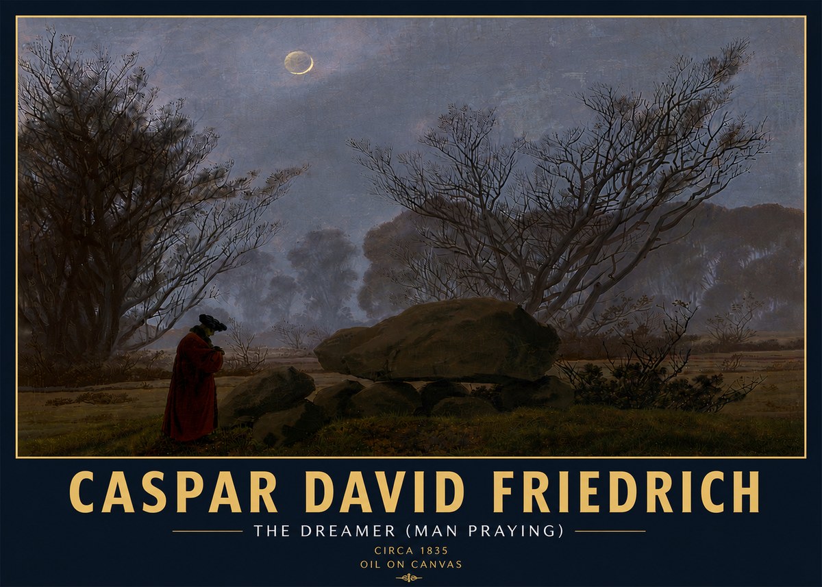 Caspar David Friedrich The Dreamer (Man Praying) No6 - Plakat