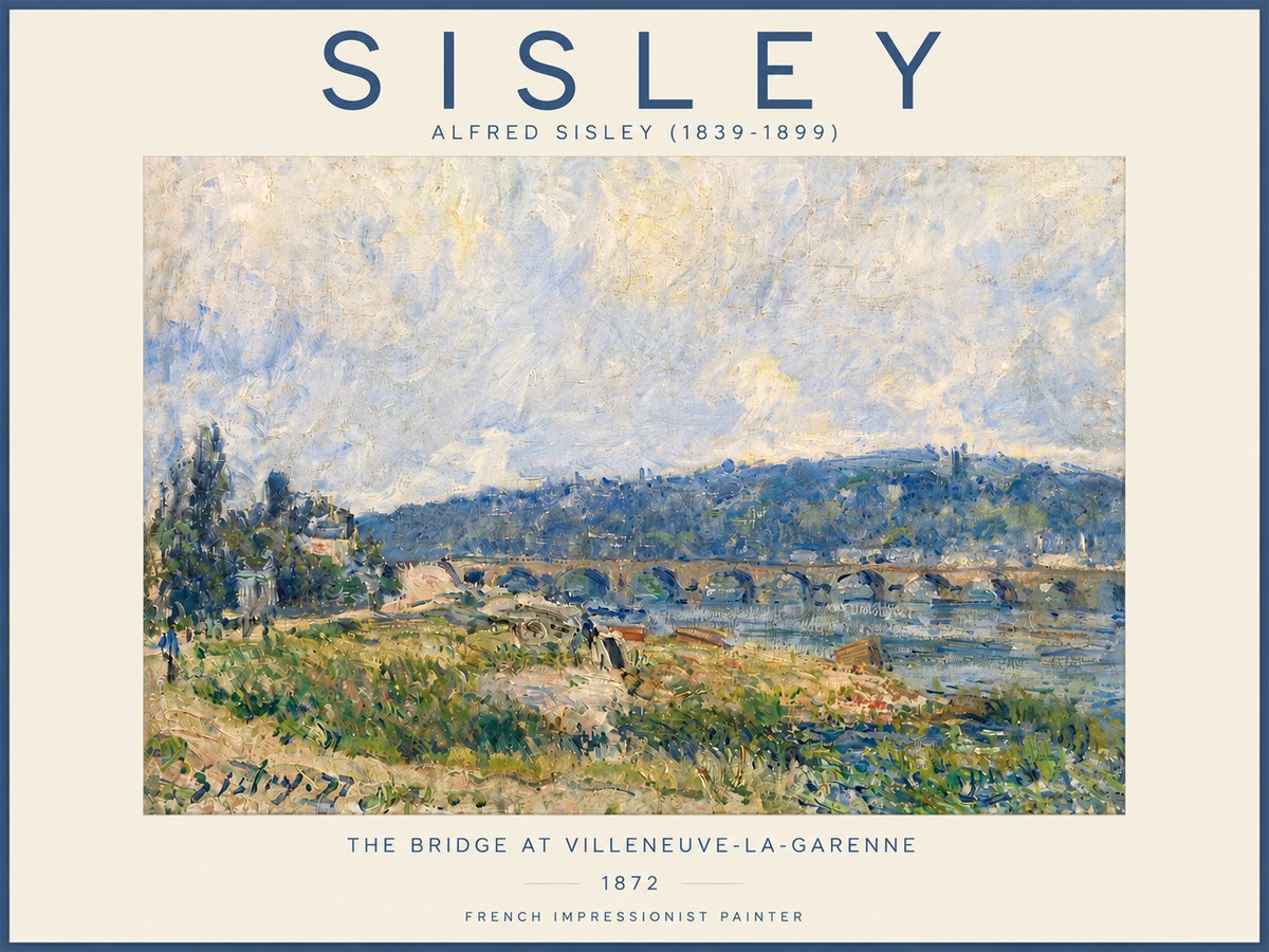 Sisley The Bridge at Villeneuve-la-garenne III No4 - Plakat