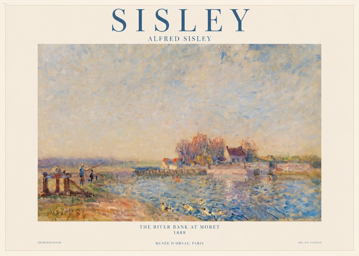 Sisley The River Bank at Moret No1 - Plakat
