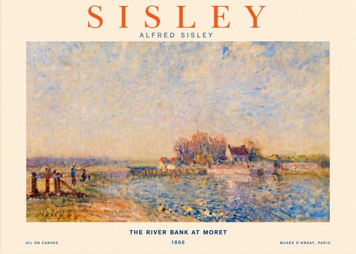 Sisley The River Bank at Moret No3 - Plakat
