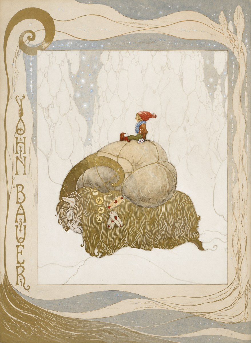 John Bauer The Boy and the Musk Ox No6 - Plakat