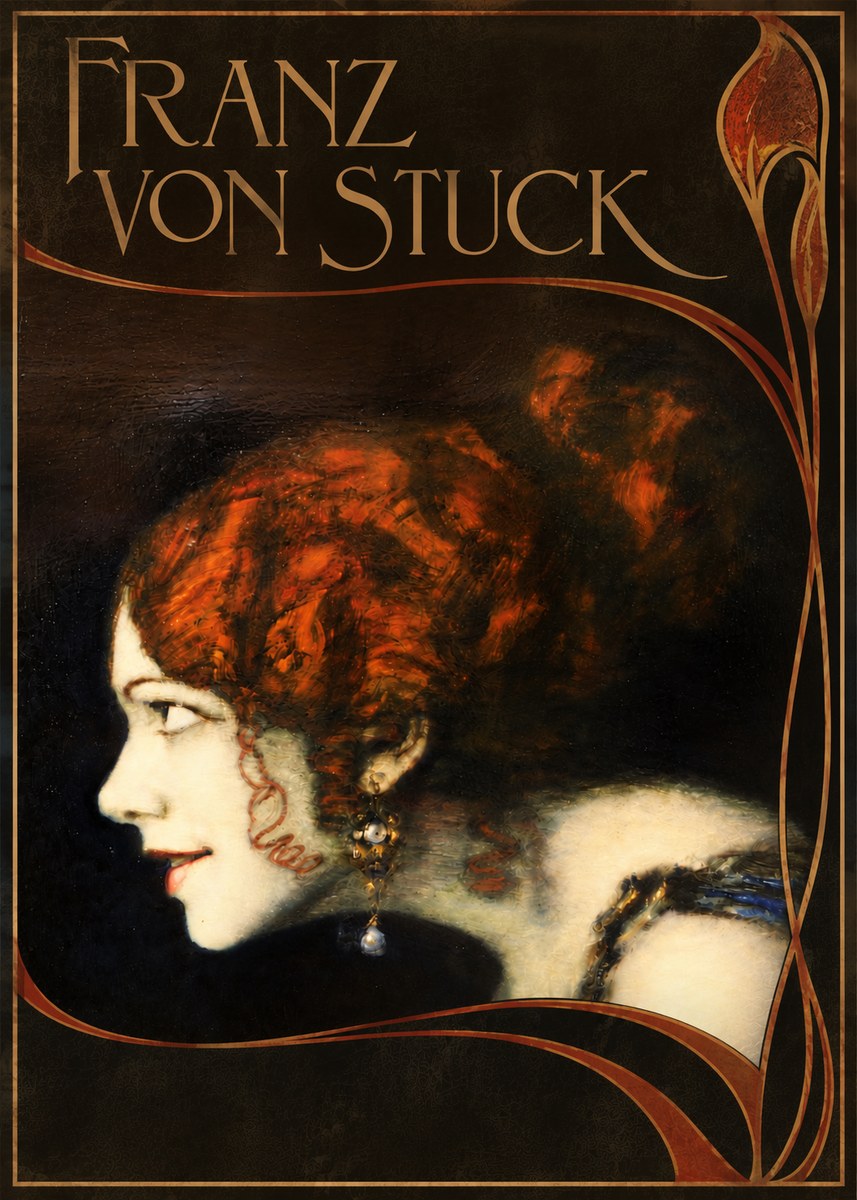 Franz von Stuck Head of a Woman No6 - Plakat