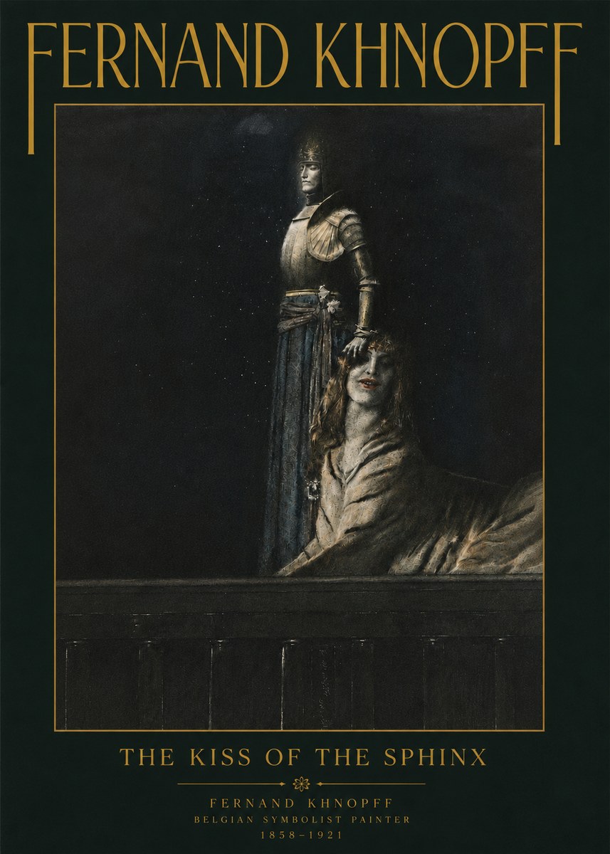 Fernand Khnopff The Kiss of the Sphinx No4 - Plakat