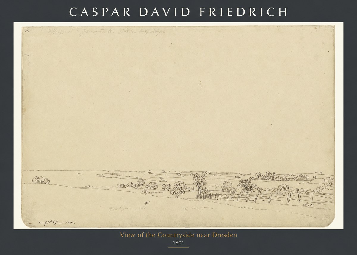 Caspar David Friedrich View of the Countryside Near Dresden No1 - Plakat