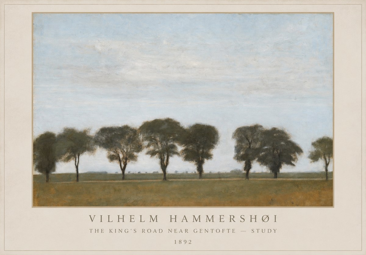 Vilhelm Hammershøi The King's Road Near Gentofte - Study No1 - Plakat