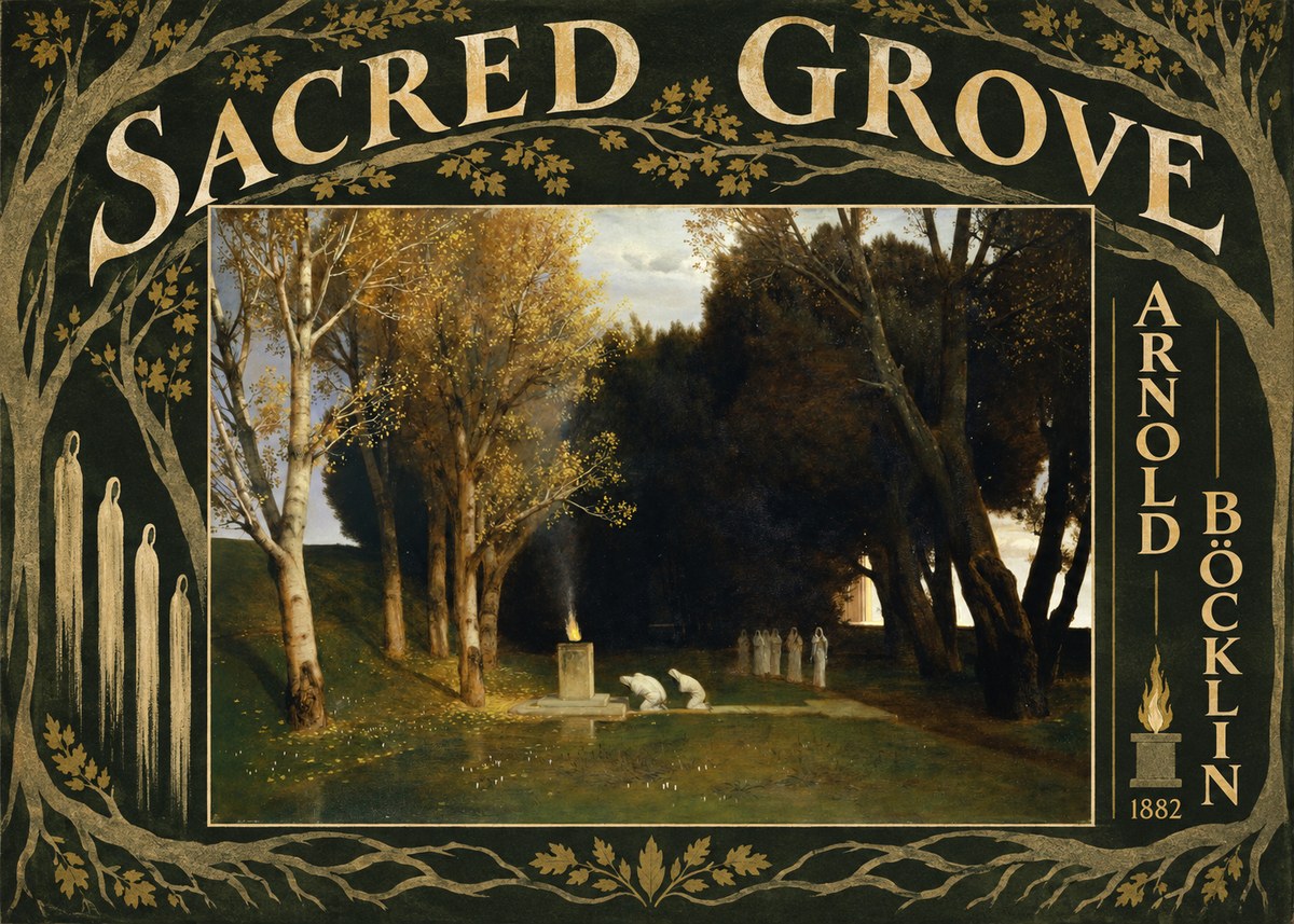 Arnold Böcklin Sacred Grove I No6 - Plakat