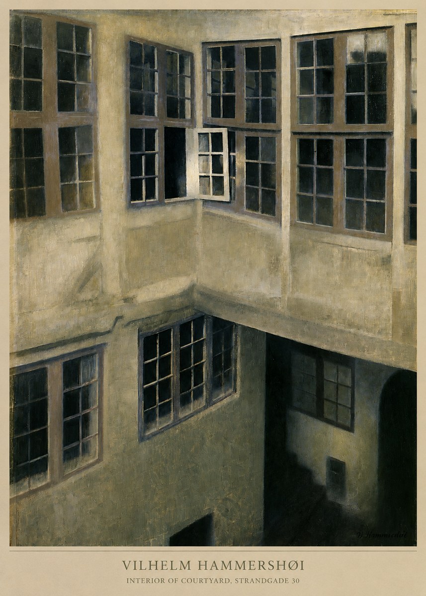 Vilhelm Hammershøi Interior of Courtyard, Strandgade 30 No6 - Plakat