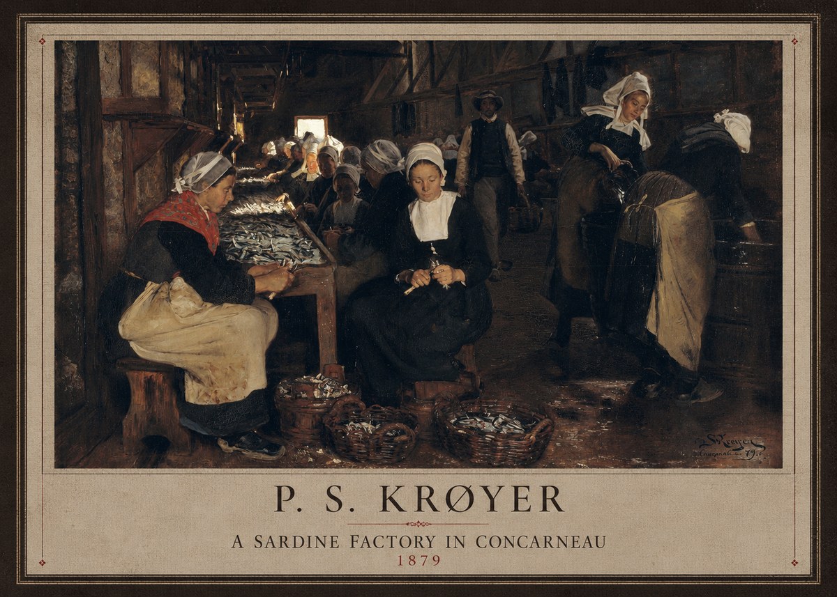 P.S. Krøyer A Sardine Factory in Concarneau No1 - Plakat