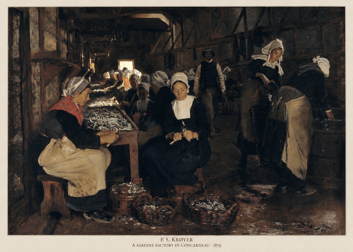 P.S. Krøyer A Sardine Factory in Concarneau No6 - Plakat