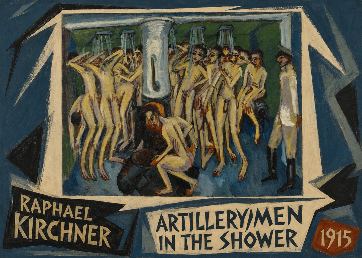 Raphael Kirchner Artillerymen in the Shower No1 - Plakat