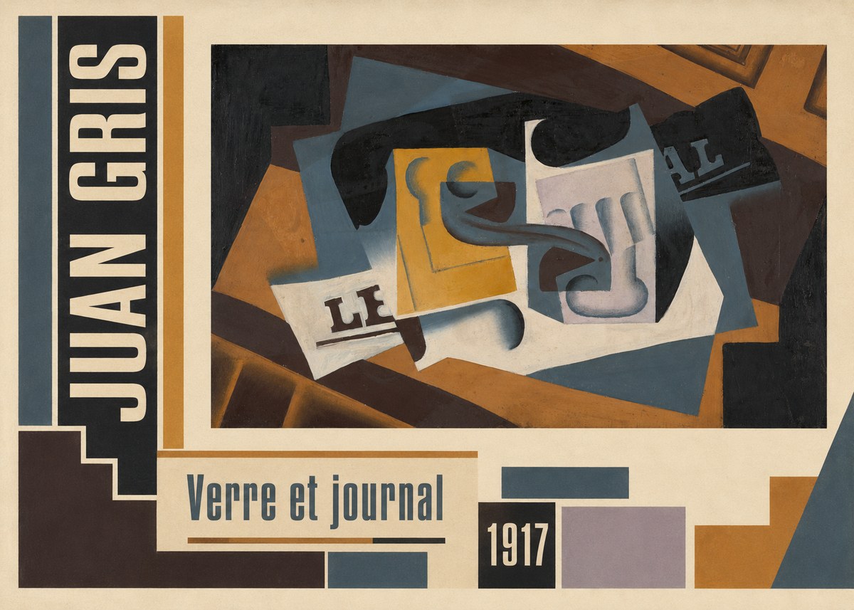 Juan Gris Verre Et Journal No2 - Plakat