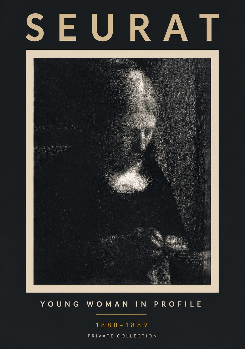 Seurat Young Woman in Profile No6 - Plakat