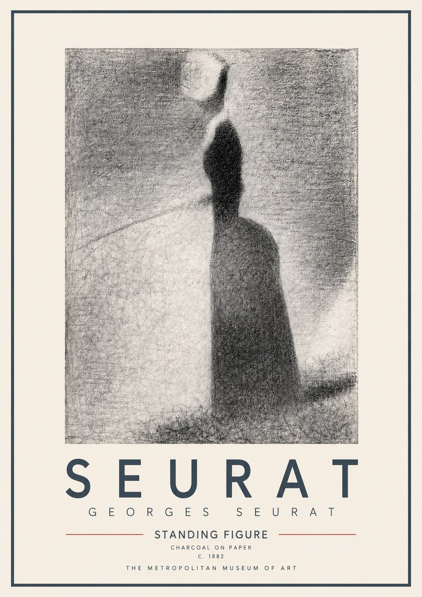 Seurat Standing Figure No4 - Plakat