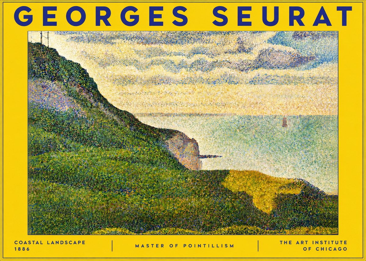 Seurat Coastal Landscape, 1886 No6 - Plakat