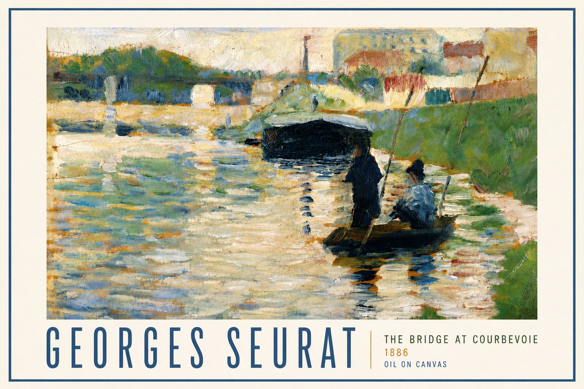 Seurat The Bridge at Courbevoie No4 - Plakat