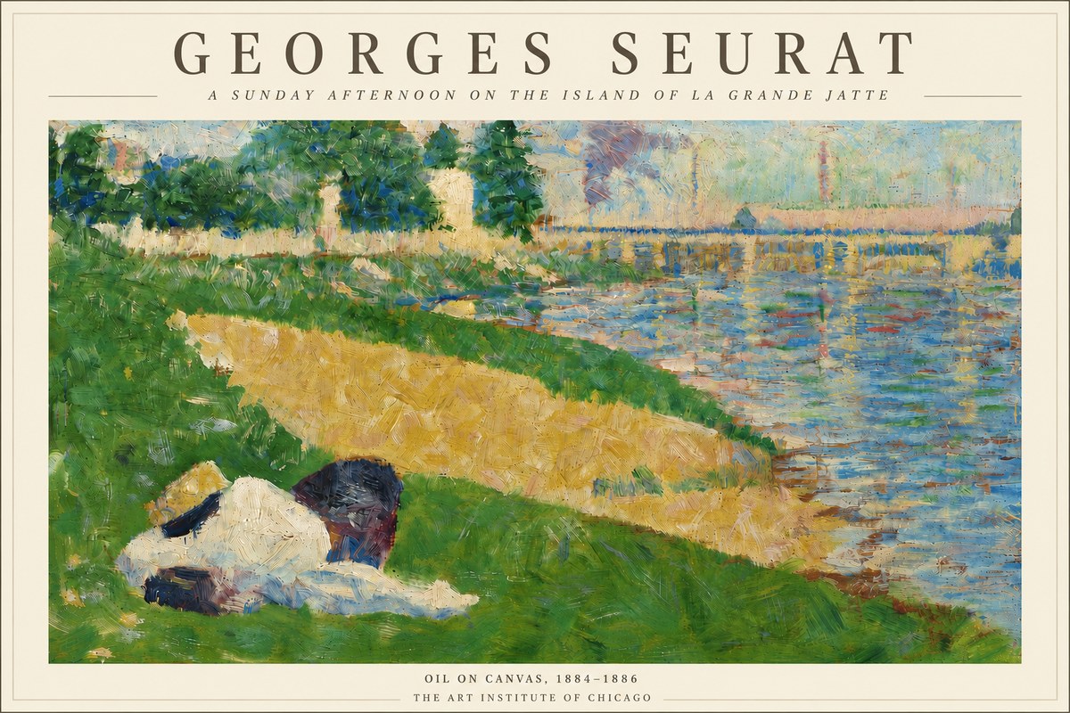 Seurat A Sunday Afternoon on the Island of La Grande Jatte II No4 - Plakat