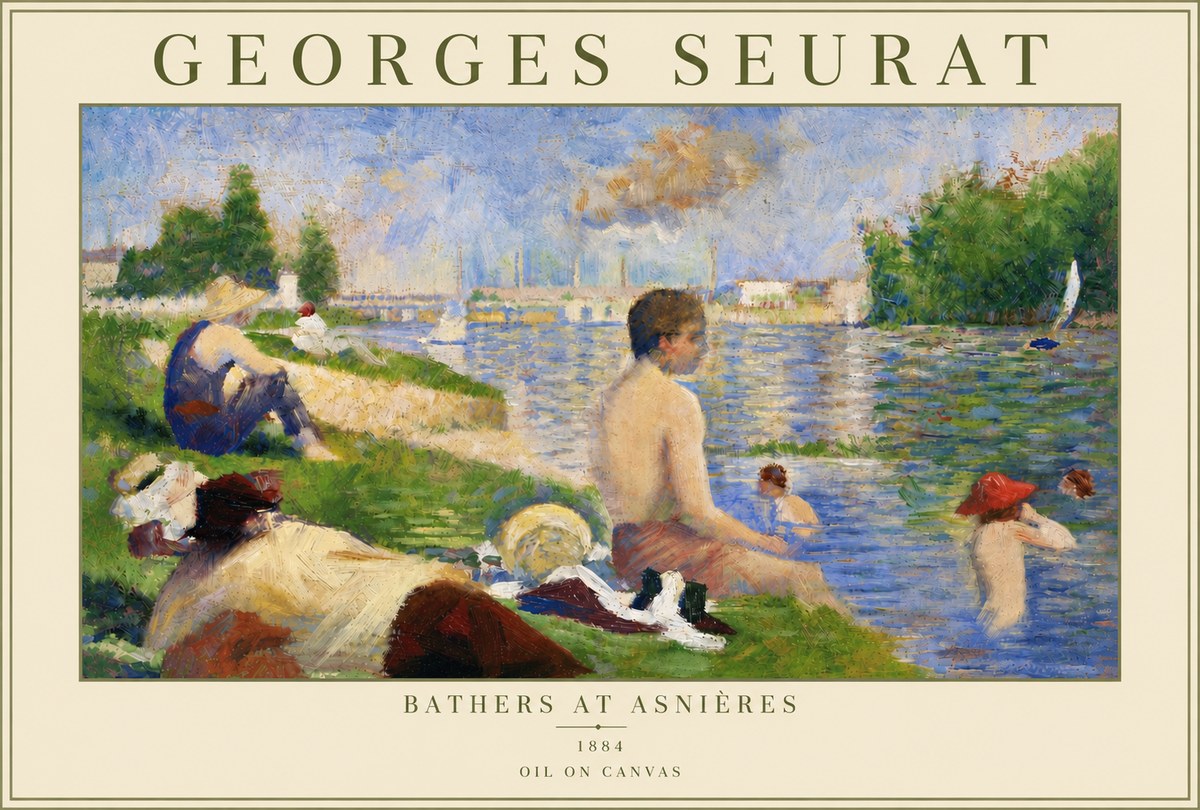 Seurat Bathers at Asnières III No5 - Plakat