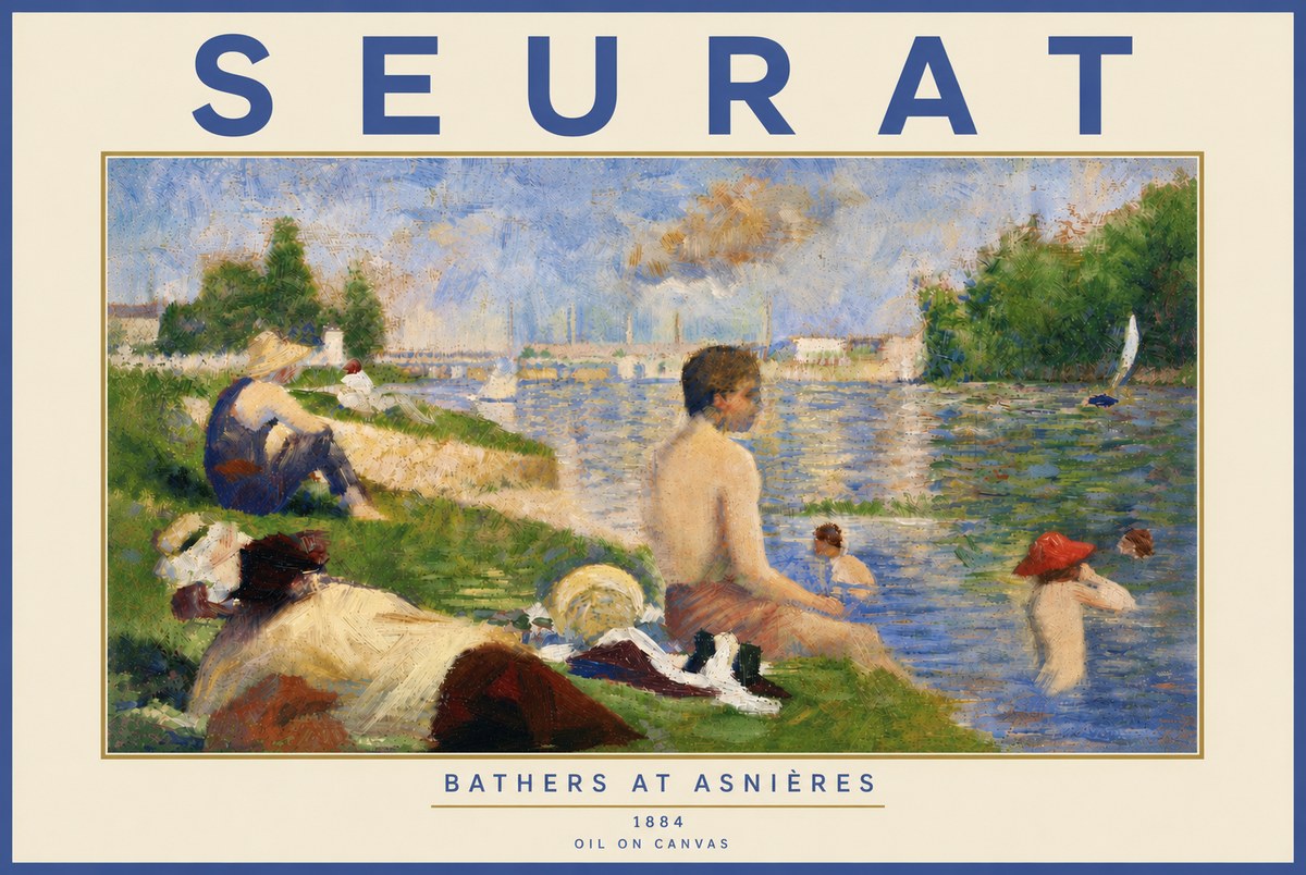 Seurat Bathers at Asnières III No6 - Plakat