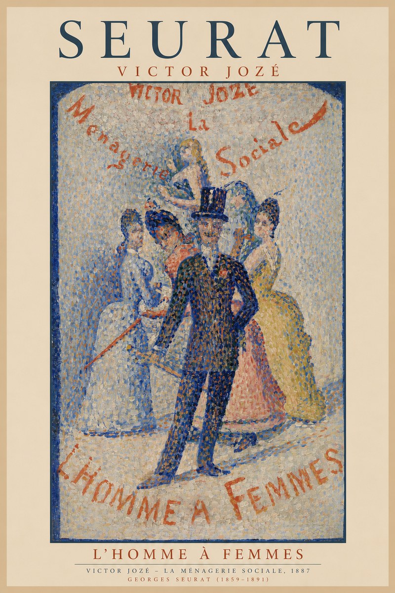 Seurat L'homme À Femmes No1 - Plakat