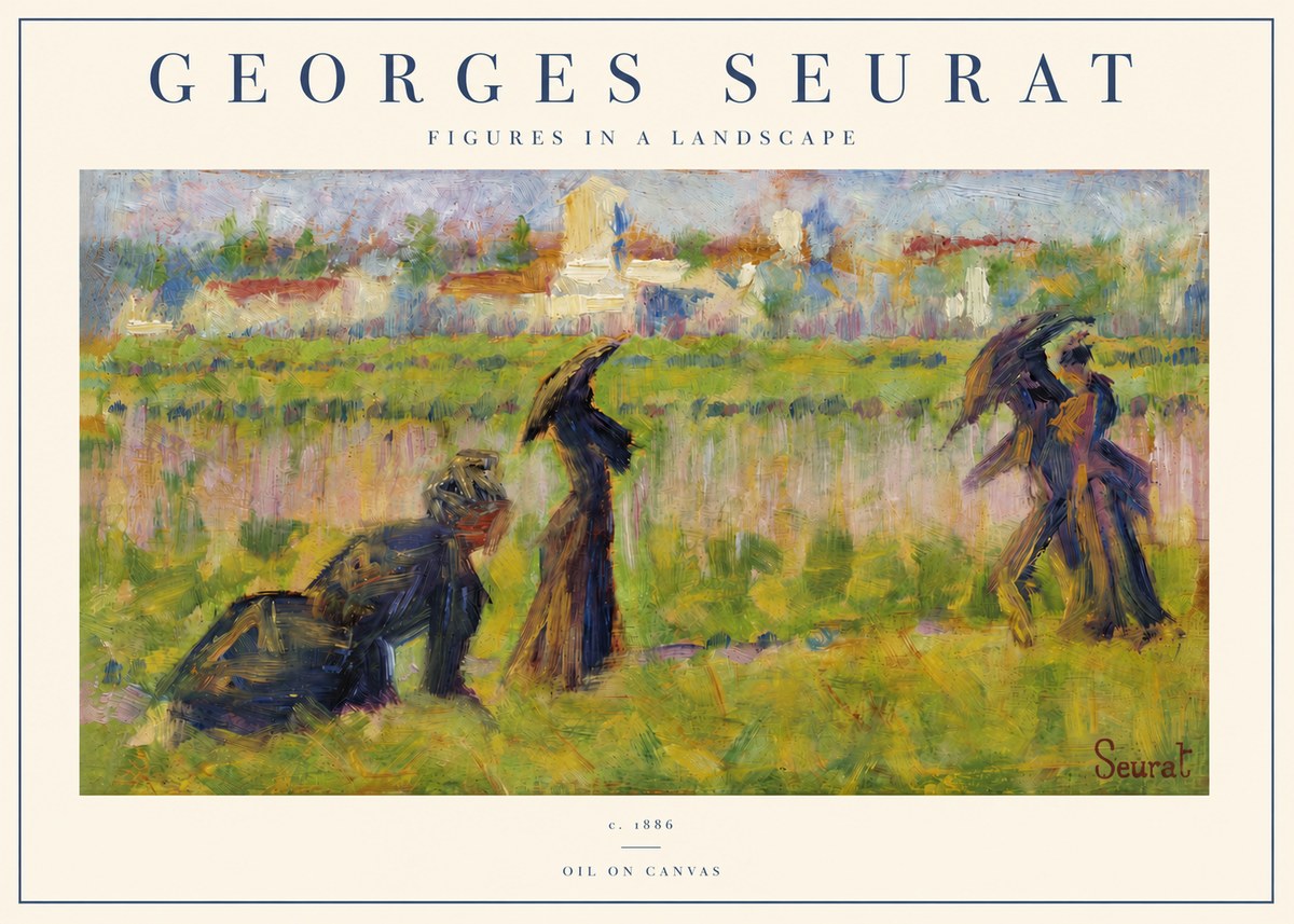 Seurat Figures in a Landscape No3 - Plakat