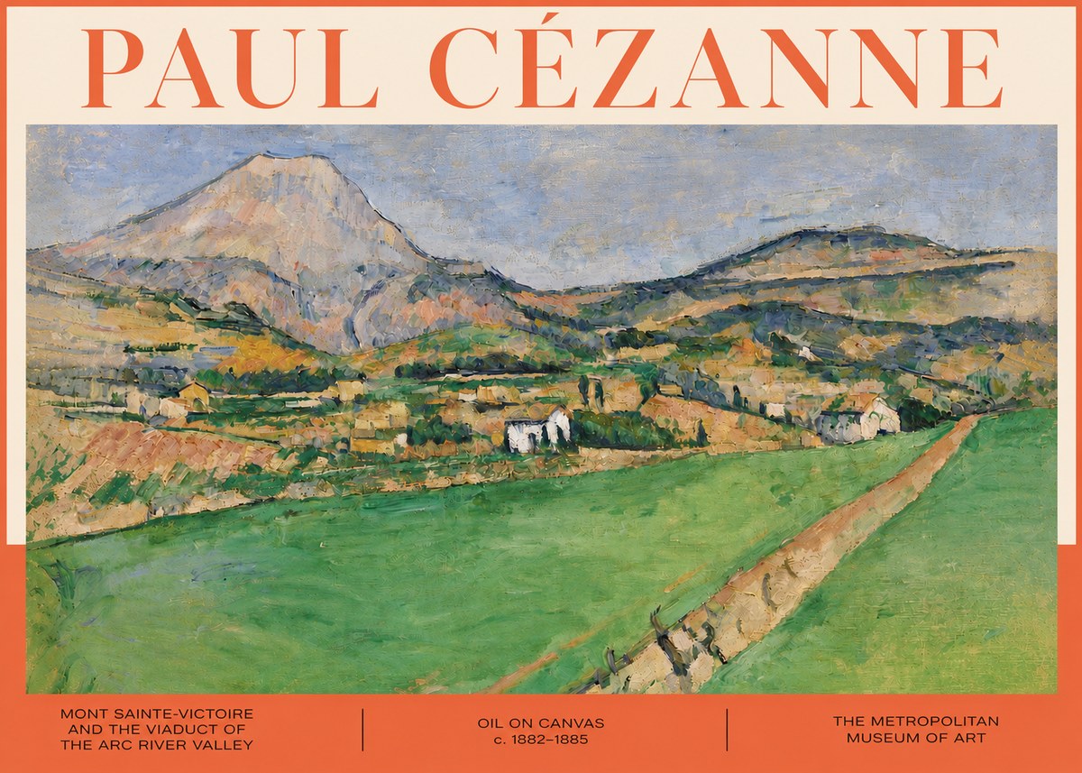 Paul Cézanne Mont Sainte-victoire and the Viaduct of the Arc River Valley No4 - Plakat
