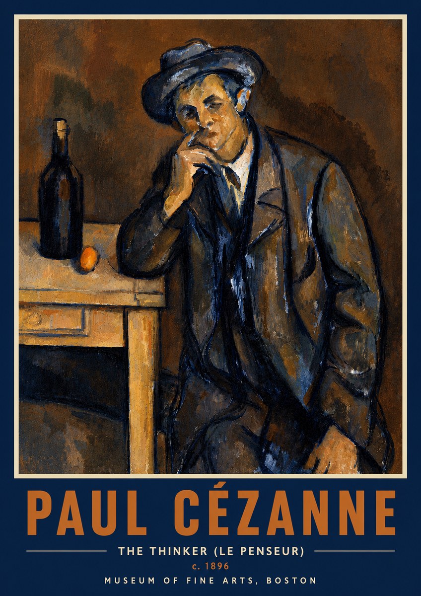 Paul Cézanne The Thinker (Le Penseur) No6 - Plakat