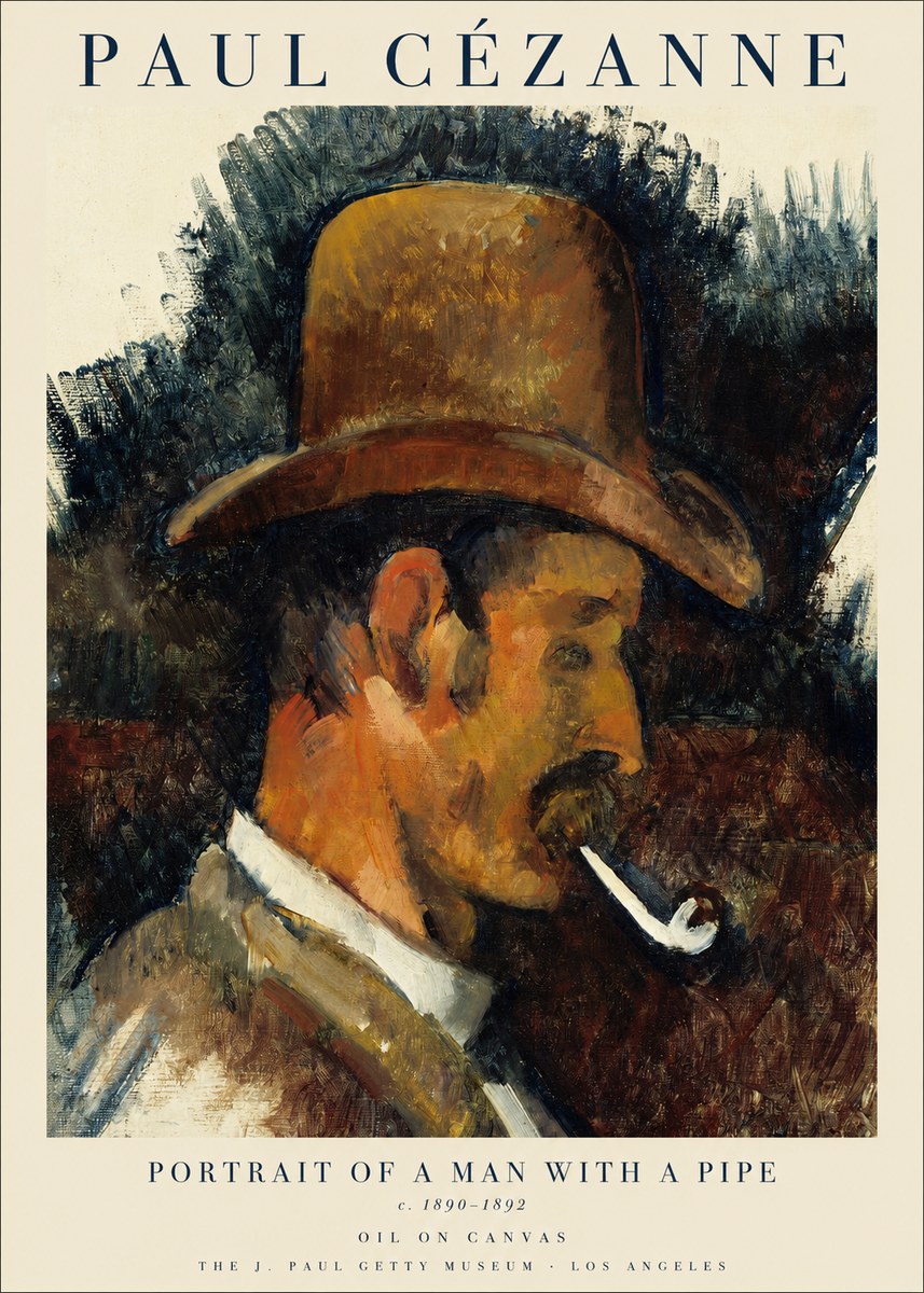 Paul Cézanne Portrait of a Man with a Pipe No1 - Plakat
