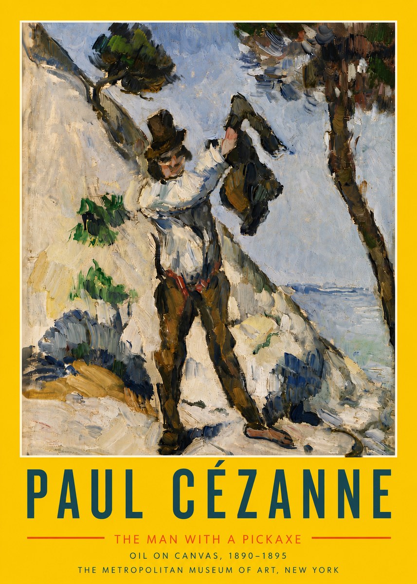 Paul Cézanne The Man with a Pickaxe No6 - Plakat