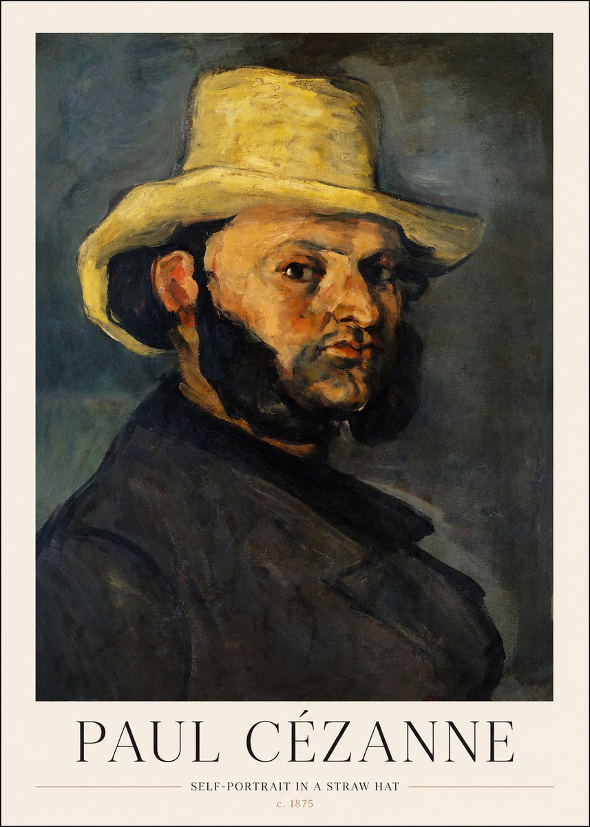 Paul Cézanne Self-portrait in a Straw Hat No1 - Plakat