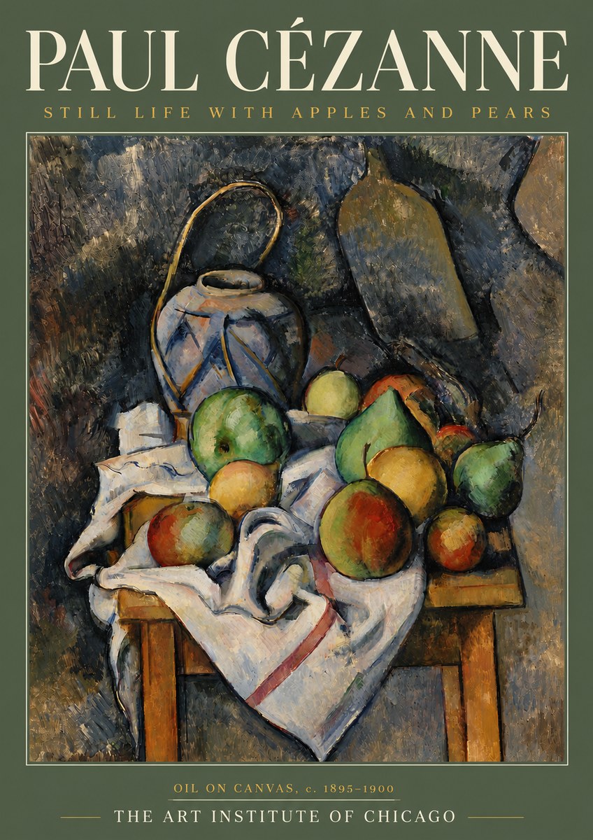 Paul Cézanne Still Life with Apples and Pears No3 - Plakat