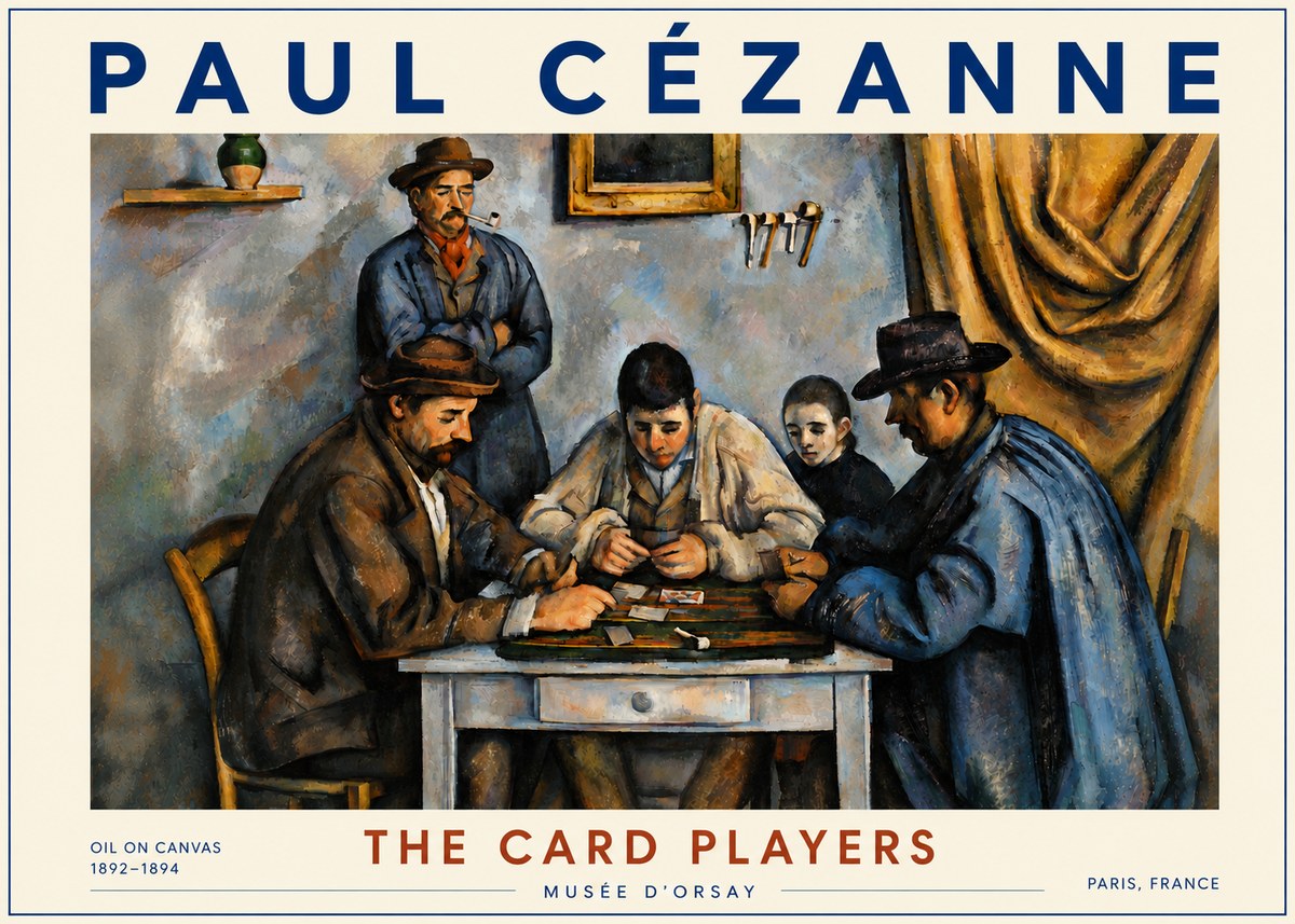 Paul Cézanne The Card Players I No6 - Plakat