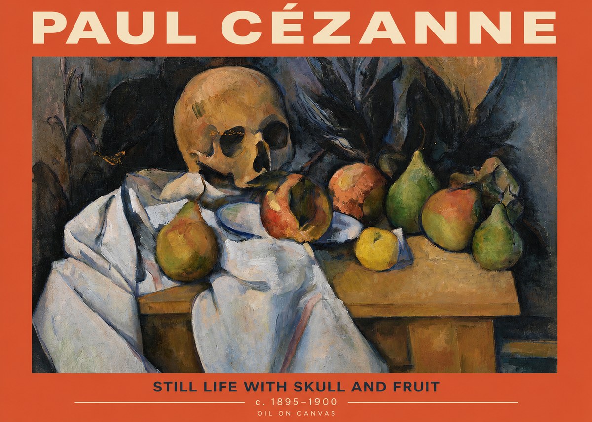 Paul Cézanne Still Life with Skull and Fruit No2 - Plakat