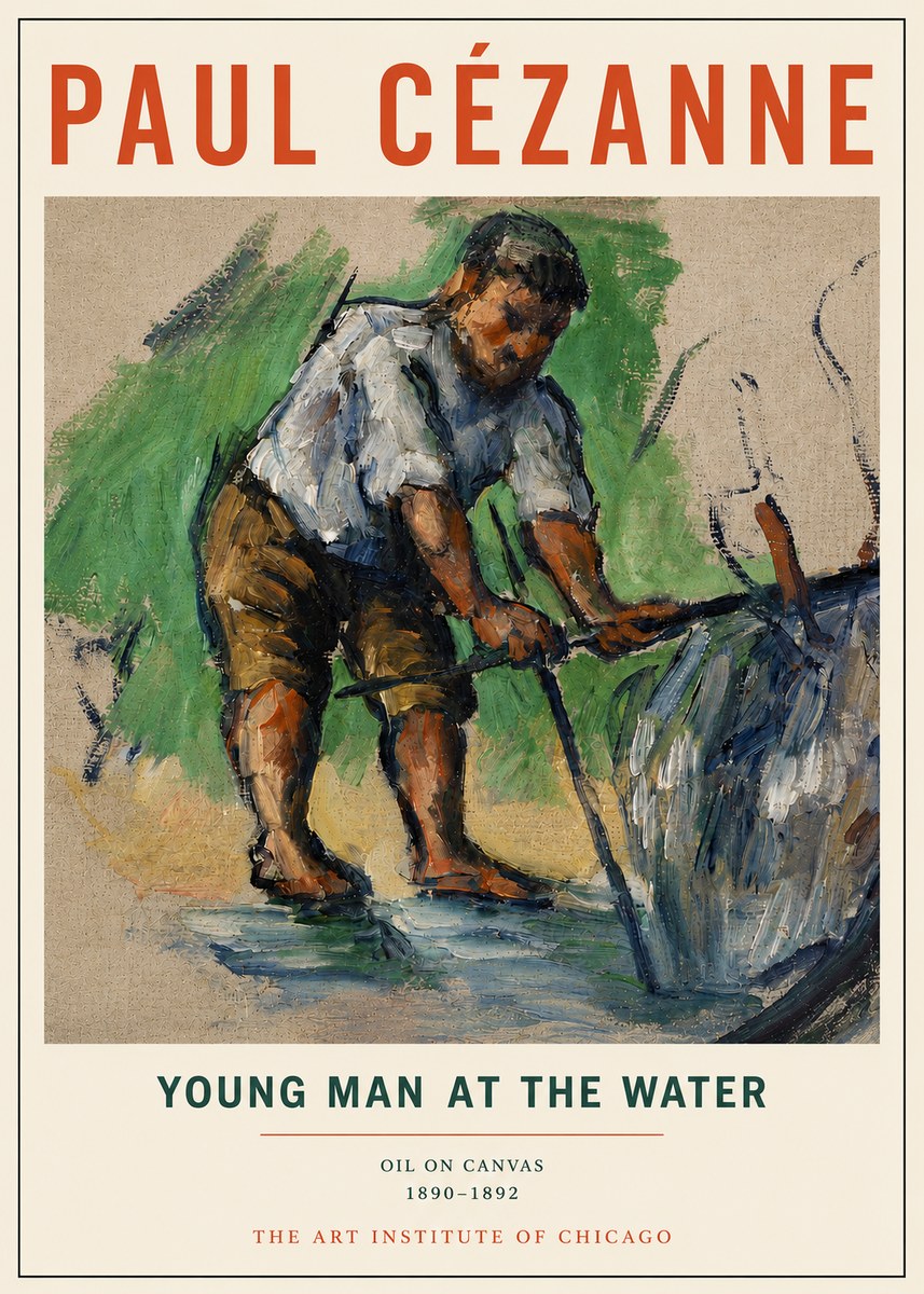 Paul Cézanne Young Man at the Water No4 - Plakat