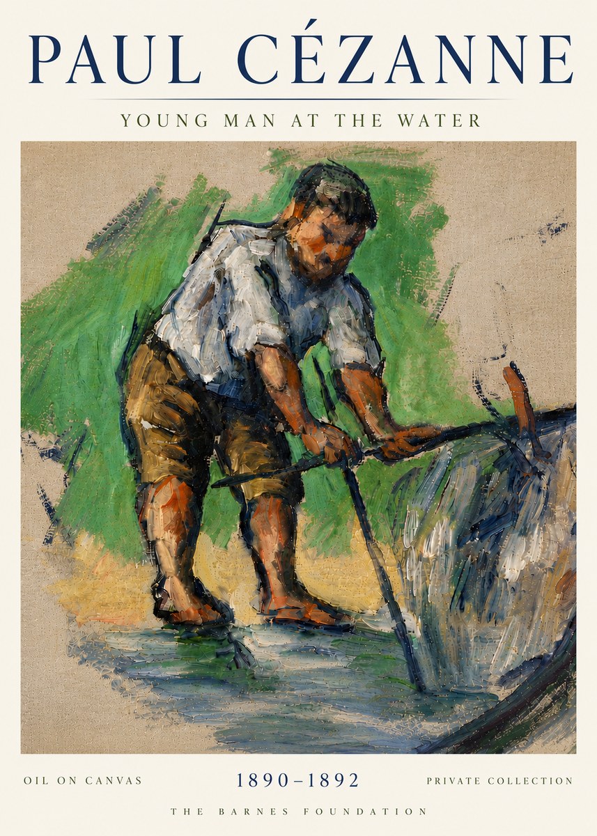 Paul Cézanne Young Man at the Water No6 - Plakat