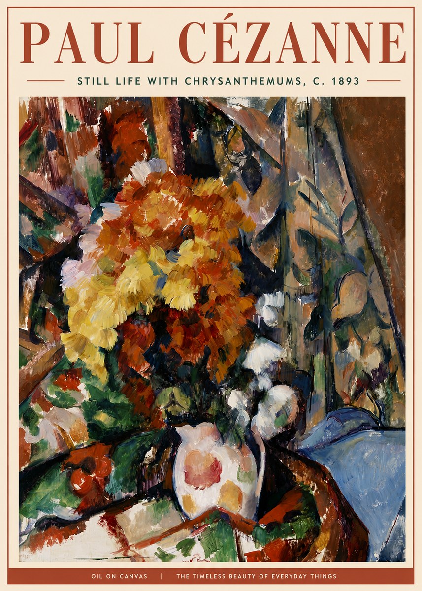 Paul Cézanne Still Life with Chrysanthemums No4 - Plakat