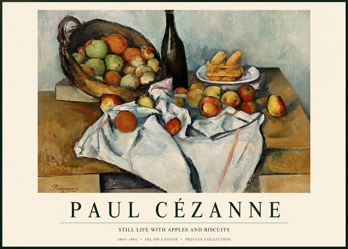 Paul Cézanne Still Life with Apples and Biscuits No1 - Plakat