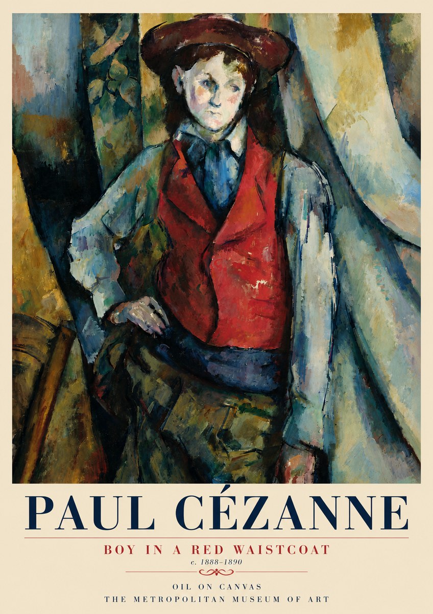 Paul Cézanne Boy in a Red Waistcoat No3 - Plakat
