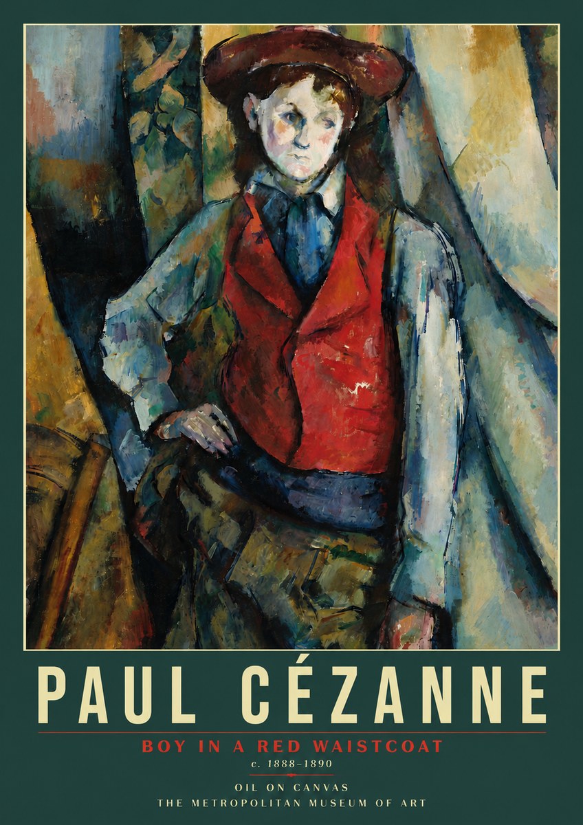 Paul Cézanne Boy in a Red Waistcoat No5 - Plakat