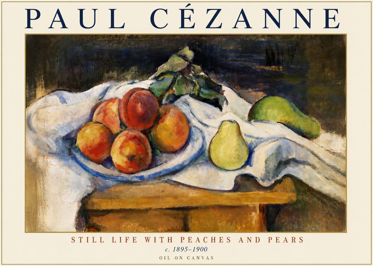 Paul Cézanne Still Life with Peaches and Pears No5 - Plakat