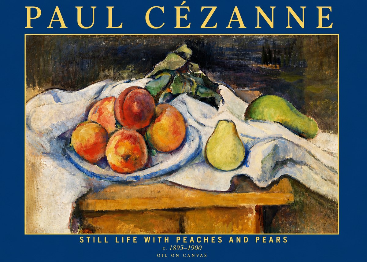 Paul Cézanne Still Life with Peaches and Pears No6 - Plakat