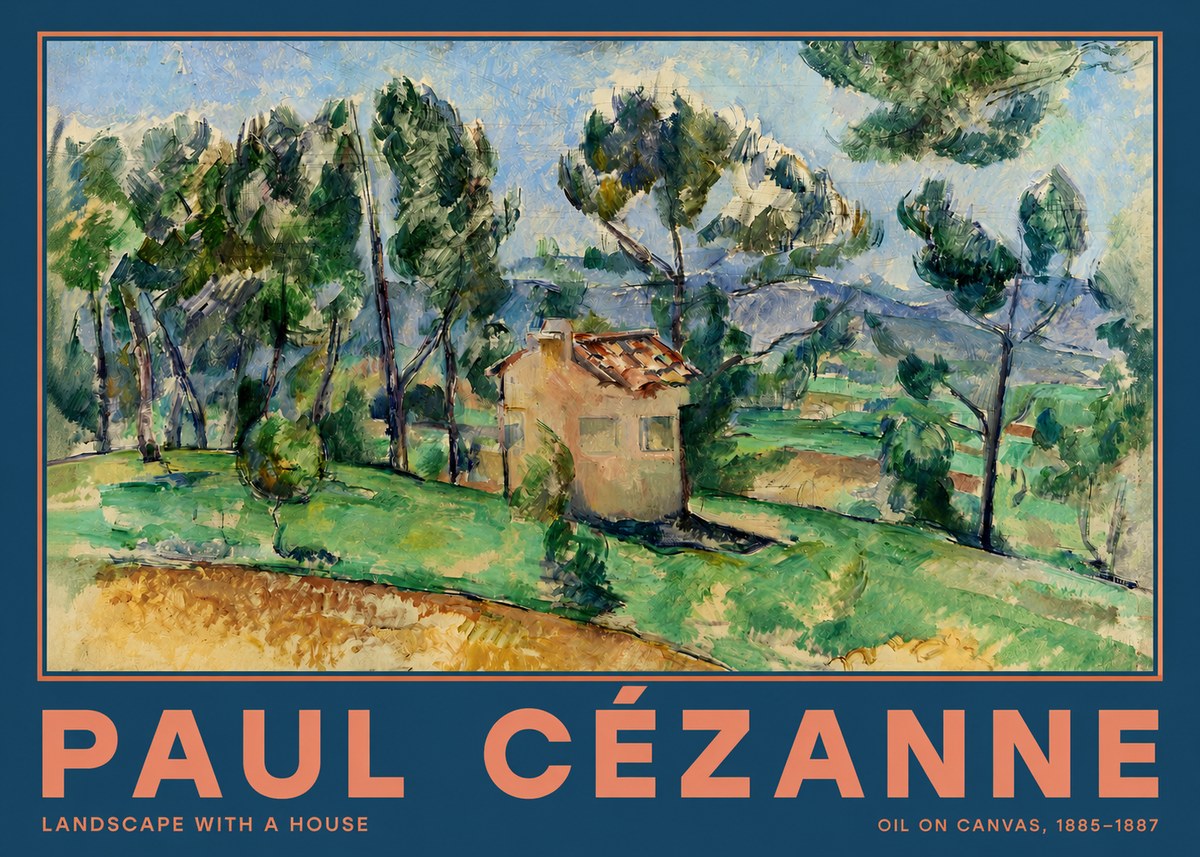 Paul Cézanne Landscape with a House No2 - Plakat