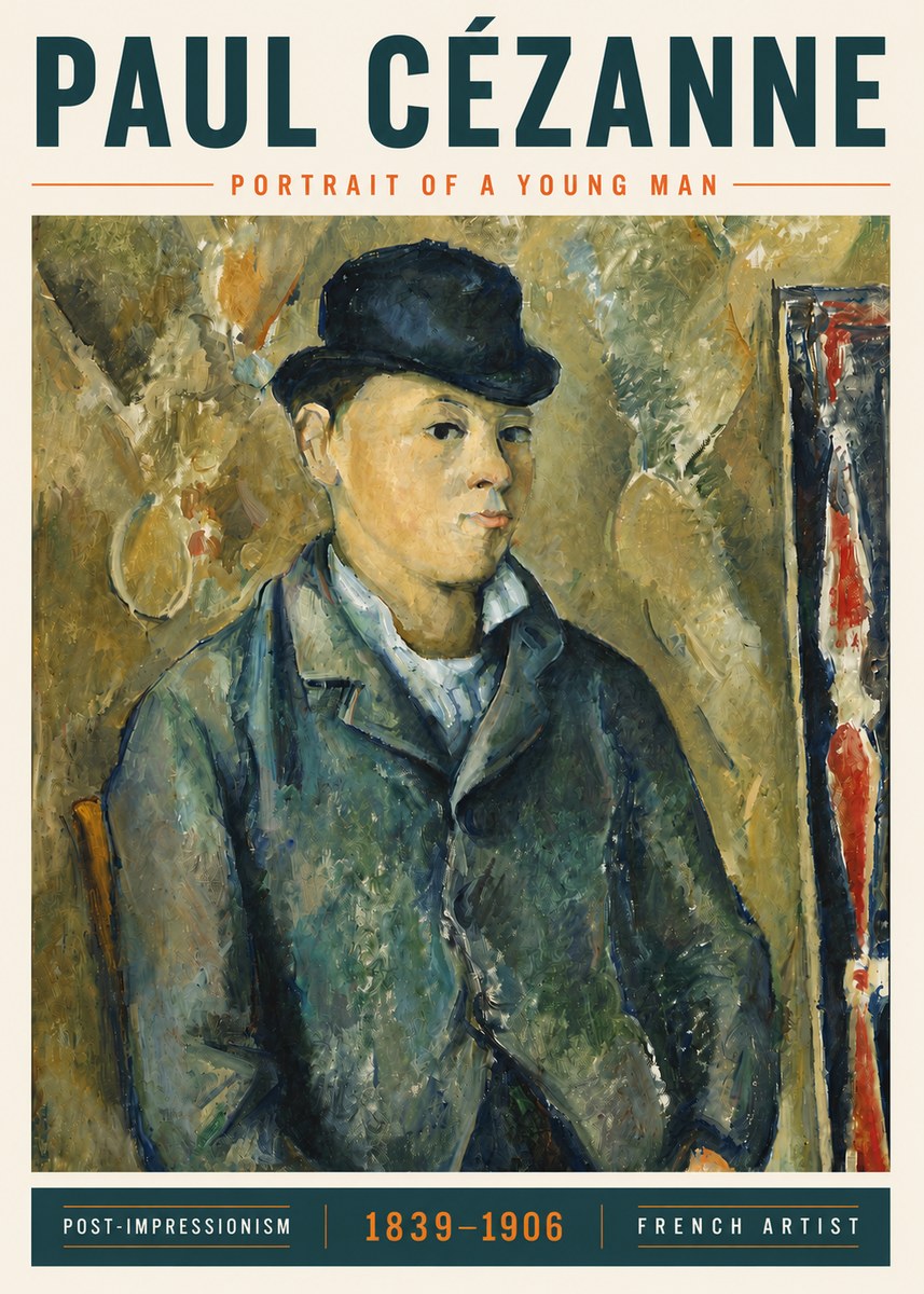 Paul Cézanne Portrait of a Young Man No5 - Plakat